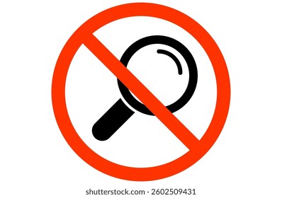 Simple icon of no search sign