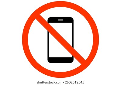 Simple icon of a no-smartphone sign