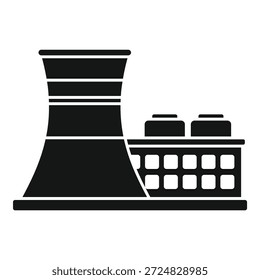 Simples ícone de uma usina nuclear gerando energia para as necessidades da indústria