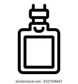 Simple icon of an office worker badge hanging from a lanyard, symbolizing identification and security
