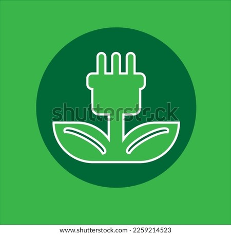 Simple icon on clean and enviroment friendly energy concept.