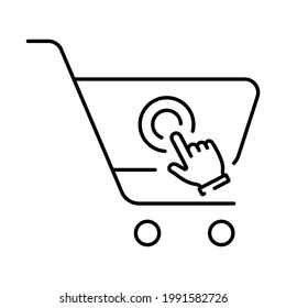 A simple icon for an online store or online shopping. Vector illustration with editable stroke.