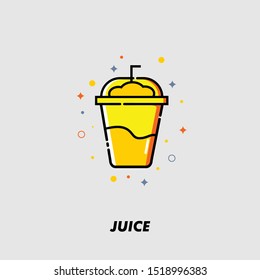 Simple Icon Orange Juice Ready to Drink With Filled Outline Style Vector Illustration