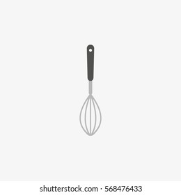 Simple icon os wire whisk in flat style. Vector silhouette symbol
