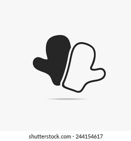 Simple icon oven mitts.