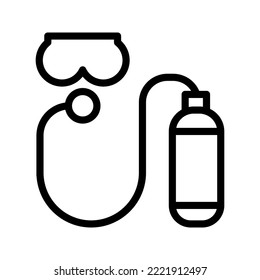 simple icon of oxygen cylinder and diving goggles