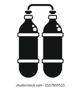 Simple icon of oxygen tanks used while scuba diving