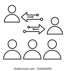 Simple icon pack with team icon and team transfer arrows people