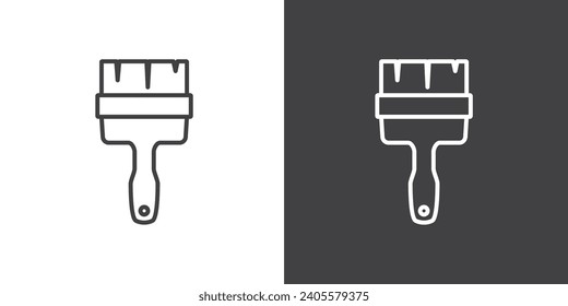 Simple icon of paint tools , paint brush vector illustration. Symbol of decorating and art.