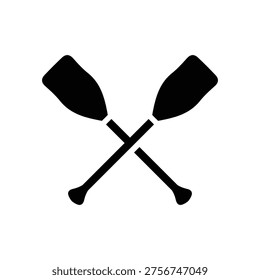 Simple icon of a pair of rubber boat paddles