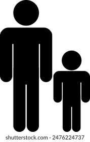 Icono simple de padre e hijo de pie