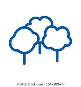 Icono simple de área de parque aislado en fondo blanco. Signo de parque en línea. Ilustración vectorial.