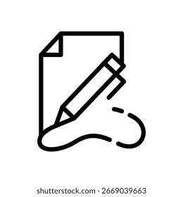 Ein einfaches Symbol für eine Bleistiftzeichnung auf einem Blatt Papier.