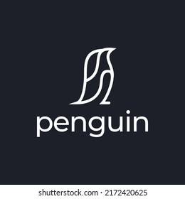 icono simple pingüino con monolina