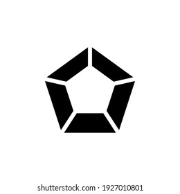 Simple icon pentagon on white background, vector illustration.