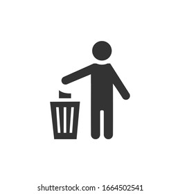 simple Icon people men throw garbage