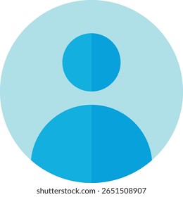 Simple icon of a person, blue circular background; commonly used as a generic profile or avatar.