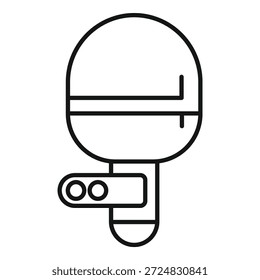 Icono simple de una paleta de ping pong que muestra un diseño moderno con dos Botones en el mango