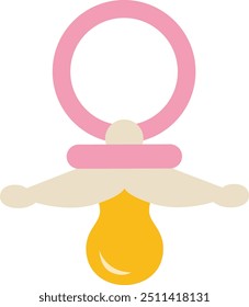 Simple icon of pink baby pacifier
