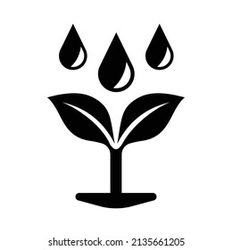 Simple icon of plant with water vector flat design