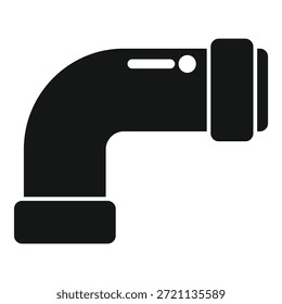 Einfaches Icon einer Rohrleitung, die zwei Rohre verbindet