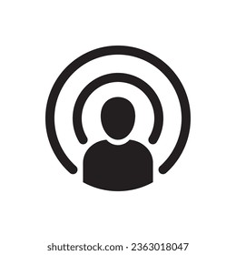 einfaches Symbol des Podcast im flachen Stil