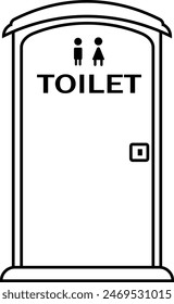 Icono simple de inodoro portátil. Diseño de Vector de un Iniciar sesión de inodoro público portátil estilo simple.