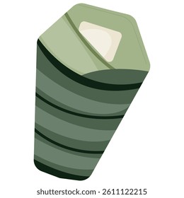 simple icon of a protective sleeping bag for protection while hiking or camping