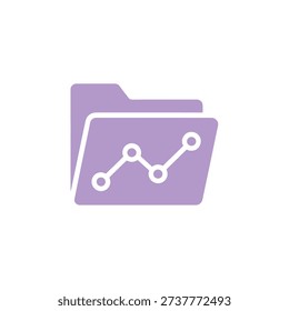A simple icon of a purple folder with a line graph