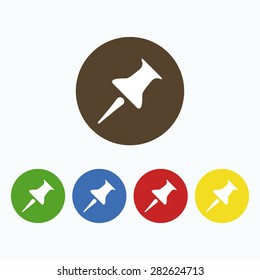 Simple icon push pin.