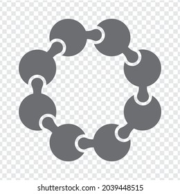 Simple icon puzzle in gray. Simple icon puzzle of the eight circles elements on transparent background your web site design, logo, app, UI.  Vector.  EPS10.