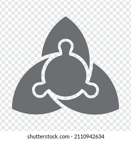 Simple icon puzzle in gray. Simple icon flower puzzle of the three elements and center  on transparent background for your web site design, app, UI. EPS10.