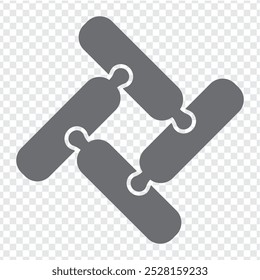 Einfaches Symbol-Puzzle auf Grau. Einfaches Icon-Puzzle der vier Elemente auf transparentem Hintergrund für Ihr Website-Design, App, UI. EPS10.