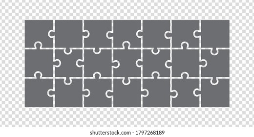 Un icono simple se rompe en gris. Sencillo rompecabezas de iconos de los veintiún elementos sobre fondo transparente o el diseño de tu sitio web, aplicación, interfaz de usuario. EPS10.