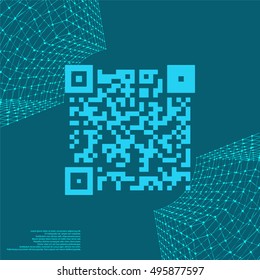 Simple icon QR code stock vector illustration