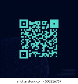 Simple icon QR code stock vector illustration