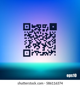 Simple icon QR code stock vector illustration