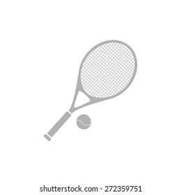 Simple icon racket with the ball for tennis.