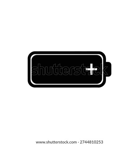 Simple icon of a rectangular battery with a positive terminal indicator