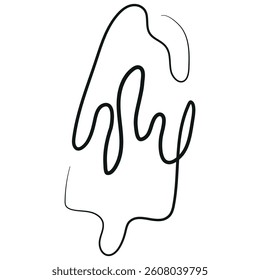simple icon of a rectangular ice cream on a stick drawn with a single outline in line art style	