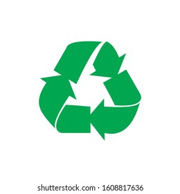 Simple icon to recycle used goods and green dried plants