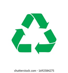 Simple icon to recycle used goods and green dried plants