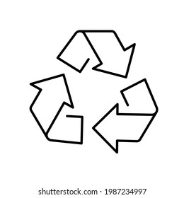 A simple icon for recycling waste and raw materials. Vector illustration.