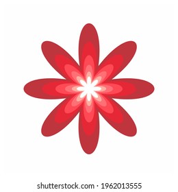 simple icon red flower logo