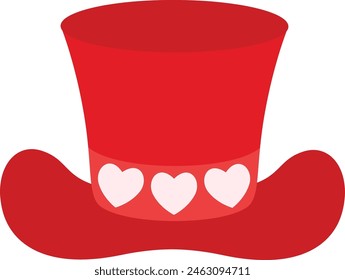 Icono simple de sombrero rojo de San Valentín