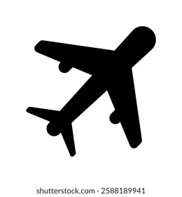A simple icon representing airplane