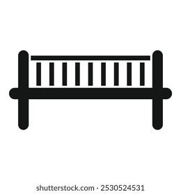 Simple icon representing a baby bed with safety barriers, perfect for parents looking for childcare illustrations