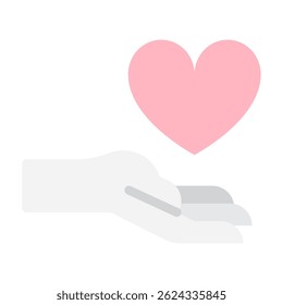 Simple icon representing care and love, ideal for healthcare, charity, and emotional support branding.