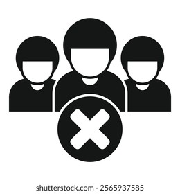 Simple icon representing the concept of access denied to a group of people