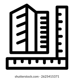 Simple icon representing the concept of architectural measurements